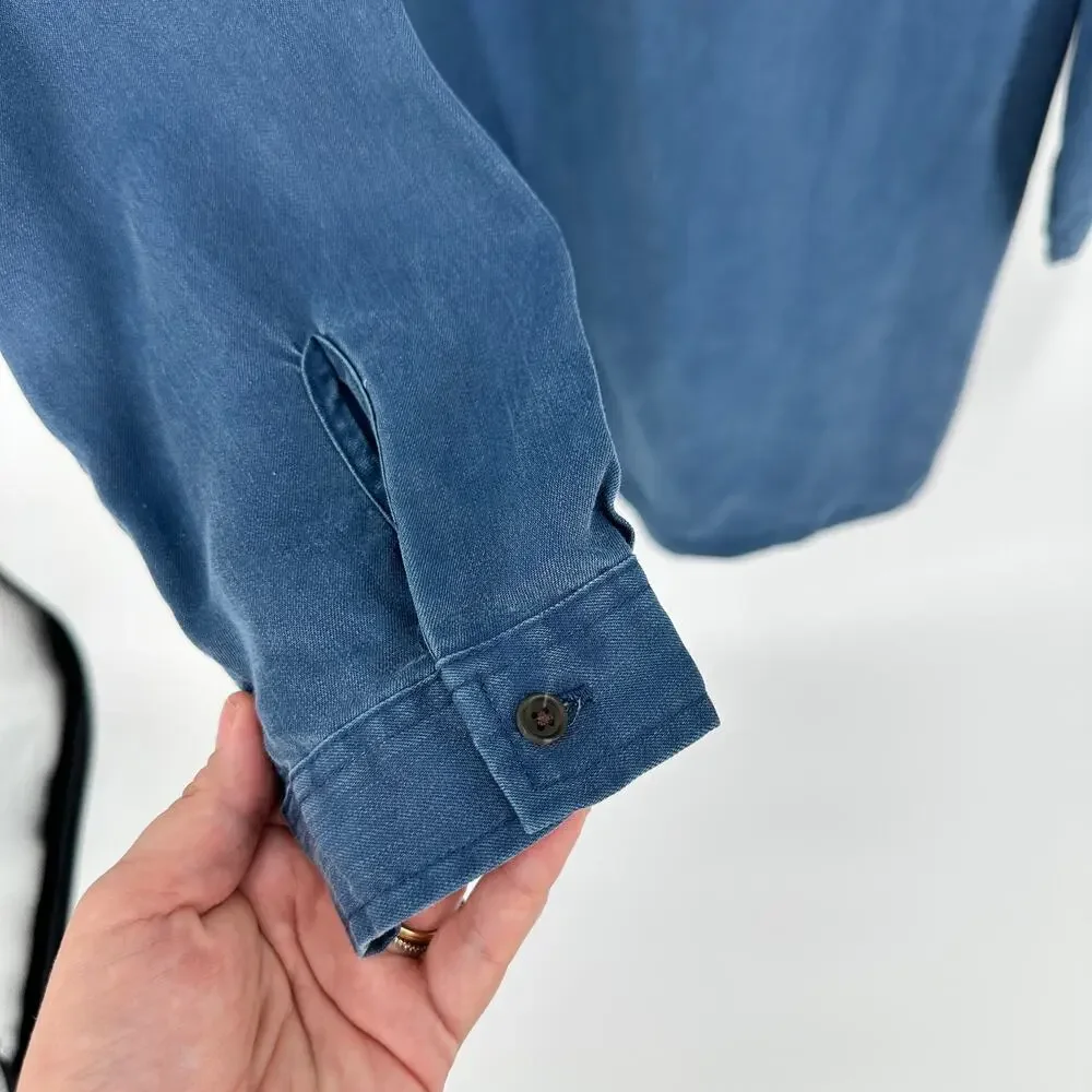 Old Navy Womens Size Large Faded Denim Twill Dress NWT Minimalist Basic EUC - Picture 5 of 9